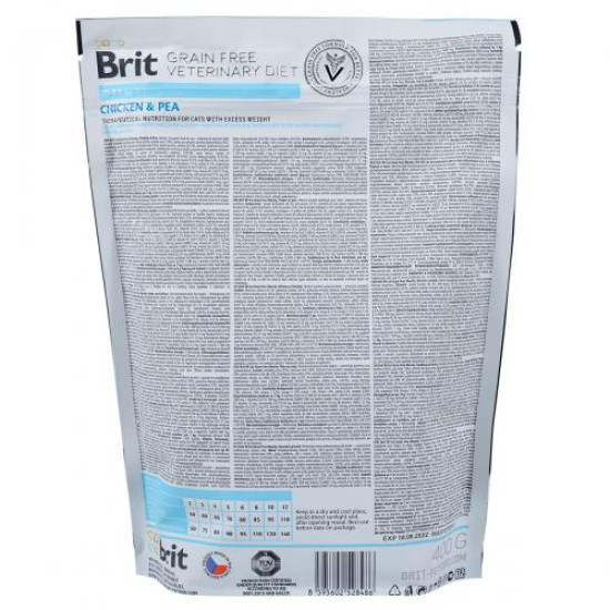 Сухой корм для кошек, для снижения веса Brit GF Veterinary Diet Obesity 400 г (курица)