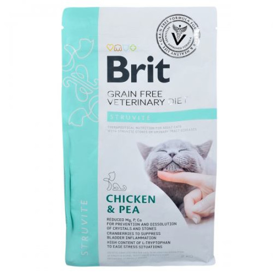 Сухой корм для кошек, при заболеваниях мочевыводящих путей Brit GF Veterinary Diet Struvite 2 кг (курица)