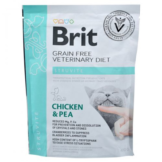 Сухой корм для кошек, при заболеваниях мочевыводящих путей Brit GF Veterinary Diet Struvite 400 г (курица)