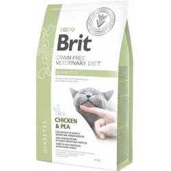 Сухой корм для кошек, при сахарном диабете Brit GF Veterinary Diet Diabetes 2 кг - курица