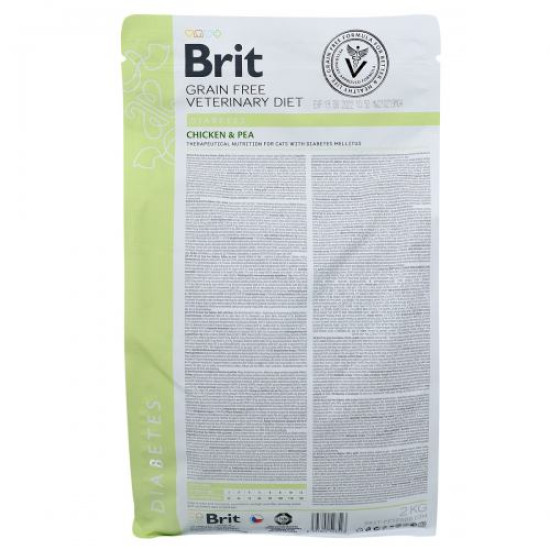 Сухой корм для кошек, при сахарном диабете Brit GF Veterinary Diet Diabetes 2 кг (курица) Сухой корм для кошек, при сахарном диабете Brit GF Veterinary Diet Diabetes 2 кг (курица)