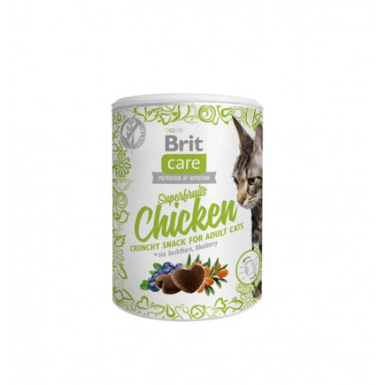 Лакомство для кошек Brit Care Crunchy Cracker Superfruits 100 г - курица, облепиха и черника