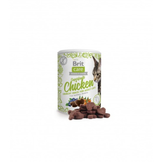 Лакомство для кошек Brit Care Crunchy Cracker Superfruits 100 г - курица, облепиха и черника