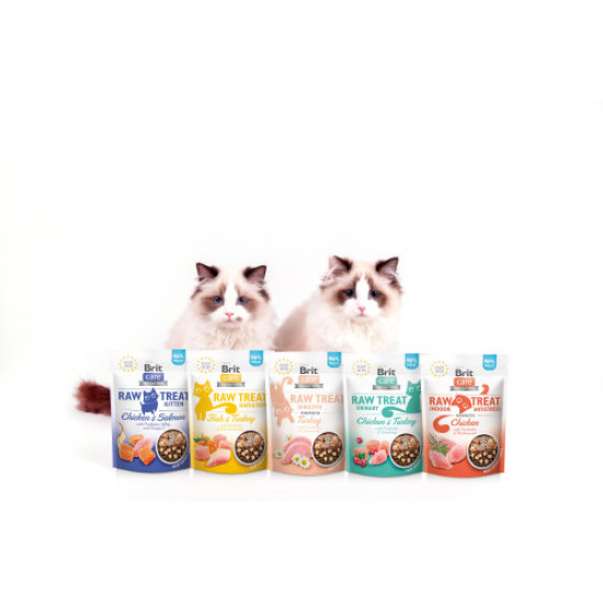 Лакомство для кошек Brit Raw Treat Hair & Skin 40 г - рыба и индейка Лакомство для кошек Brit Raw Treat Hair & Skin 40 г - рыба и индейка