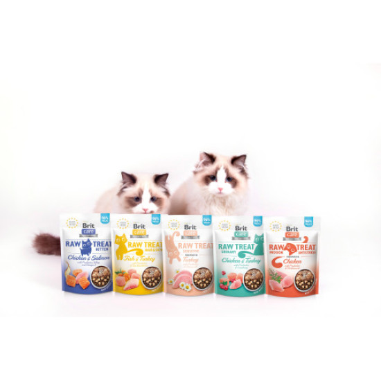 Лакомство для кошек Brit Raw Treat Hair & Skin 40 г - рыба и индейка Лакомство для кошек Brit Raw Treat Hair & Skin 40 г - рыба и индейка
