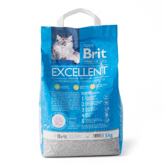 Наполнитель туалета для кошек Brit Fresh Excellent, 5 кг (бентонитовый)