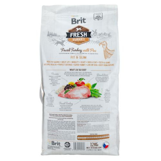 Сухой корм для собак с лишним весом Brit Fresh Turkey Pea Adult Fit & Slim 12 кг (индейка) Сухой корм для собак с лишним весом Brit Fresh Turkey Pea Adult Fit & Slim 12 кг (индейка)