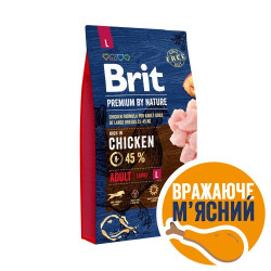 Сухой корм для взрослых собак крупных пород (весом от 25 до 45 кг) Brit Premium Adult L 8 кг (курица) Сухой корм для взрослых собак крупных пород (весом от 25 до 45 кг) Brit Premium Adult L 8 кг (курица)