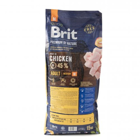 Сухой корм для взрослых собак средних пород (весом от 10 до 25 кг) Brit Premium Adult M 15 кг (курица) Сухой корм для взрослых собак средних пород (весом от 10 до 25 кг) Brit Premium Adult M 15 кг (курица)
