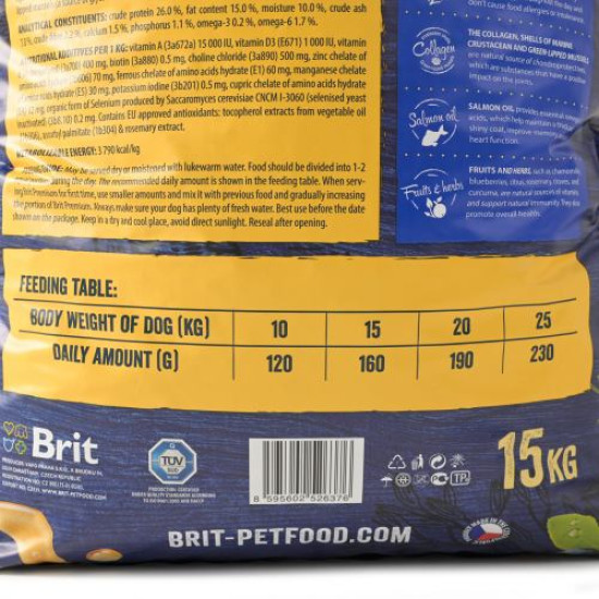 Сухой корм для взрослых собак средних пород (весом от 10 до 25 кг) Brit Premium Adult M 15 кг (курица) Сухой корм для взрослых собак средних пород (весом от 10 до 25 кг) Brit Premium Adult M 15 кг (курица)