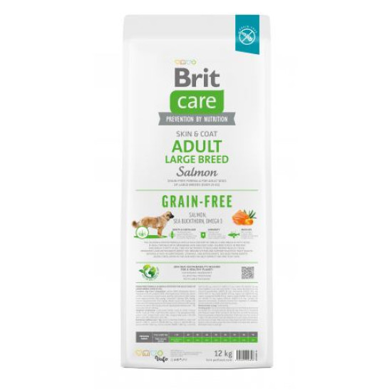 Brit Care Grain-free Adult Large Breed сухой корм для собак 12 кг - лосось