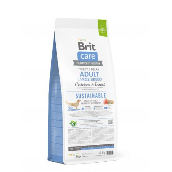 Brit Care Sustainable Adult Large Breed сухой корм для собак 12 кг - курица и насекомые