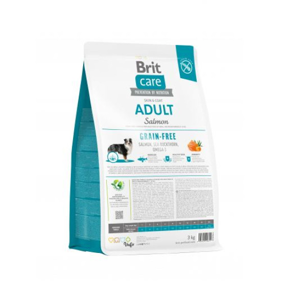 Сухой корм Brit для взрослых собак малых и средних пород Care Grain-free Adult для собак 3 кг (лосось)