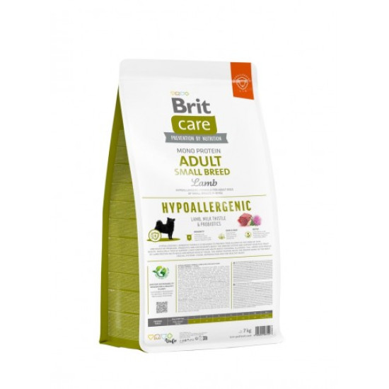 Сухой корм для собак малых пород Brit Care Hypoallergenic Adult Small Breed 7 кг (ягненок)