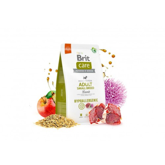 Сухой корм для собак малых пород Brit Care Hypoallergenic Adult Small Breed 7 кг (ягненок)