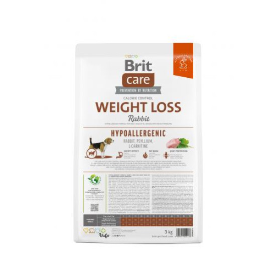 Brit Care Hypoallergenic Weight Loss сухой корм для собак 3 кг - кролик