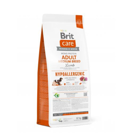 Сухой корм для собак средних пород Brit Care Hypoallergenic Medium Breed Adult 12 кг (ягненок)