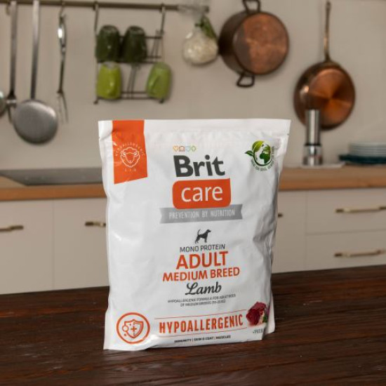 Brit Care Hypoallergenic Medium Breed Adult сухой корм для собак 1 кг - ягненок