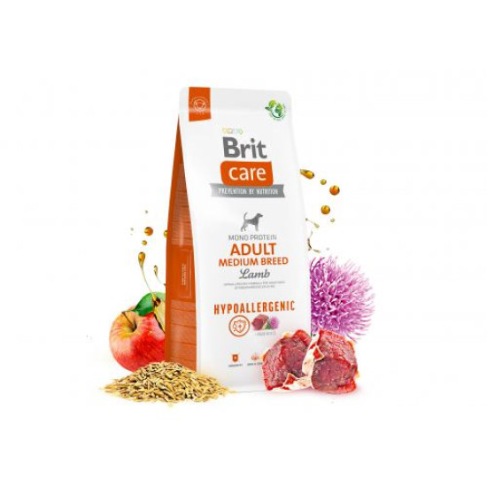Brit Care Hypoallergenic Medium Breed Adult сухой корм для собак 1 кг - ягненок