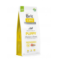 Сухий корм для цуценят усіх порід Brit Care Dog Sustainable Puppy 12 кг (курка та комахи)