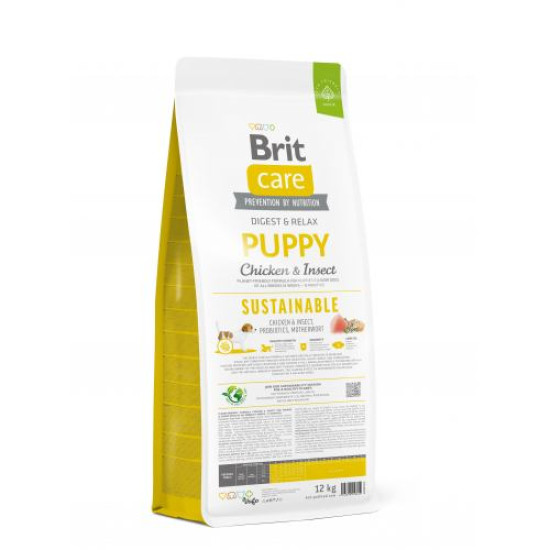 Brit Care Sustainable Puppy сухой корм для щенков 12 кг - курица и насекомые