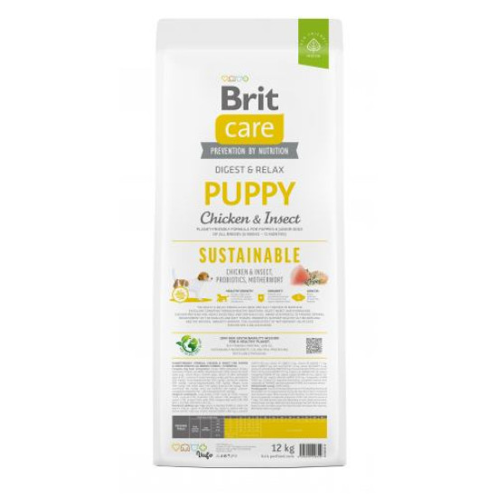 Brit Care Sustainable Puppy сухой корм для щенков 12 кг - курица и насекомые
