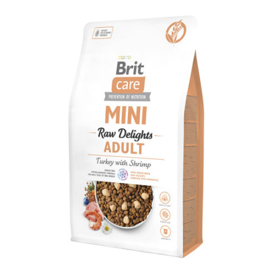 Сухий корм для собак Brit Care Mini Raw Delights 2 кг - індичка та креветка Сухий корм для собак Brit Care Mini Raw Delights 2 кг - індичка та креветка