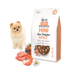 Сухий корм для собак Brit Care Mini Raw Delights 2 кг - індичка та креветка Сухий корм для собак Brit Care Mini Raw Delights 2 кг - індичка та креветка