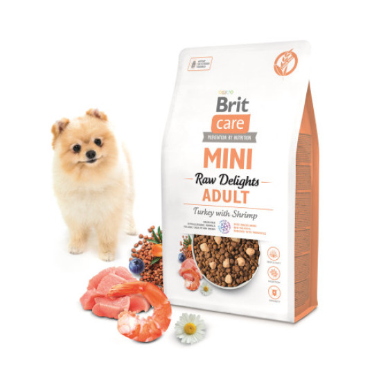 Сухий корм для собак Brit Care Mini Raw Delights 2 кг - індичка та креветка Сухий корм для собак Brit Care Mini Raw Delights 2 кг - індичка та креветка