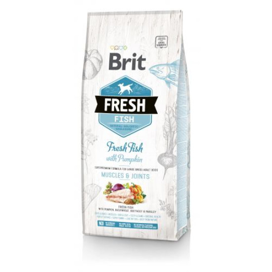 Сухой корм для взрослых собак крупных пород Brit Fresh Fish Pumpkin Adult Muscles & Joints 12 кг (рыба) Сухой корм для взрослых собак крупных пород Brit Fresh Fish Pumpkin Adult Muscles & Joints 12 кг (рыба)