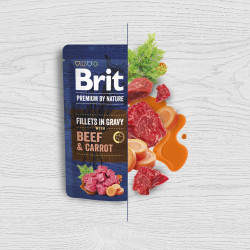 Brit Premium Fillets in Gravy Beef & Carrot влажный корм для собак 85 г - говядина и морковь Brit Premium Fillets in Gravy Beef & Carrot влажный корм для собак 85 г - говядина и морковь