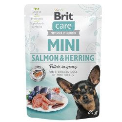 Вологий корм для собак Brit Care Mini pouch 85 g філе в соусі (лосось та оселедець) Вологий корм для собак Brit Care Mini pouch 85 g філе в соусі (лосось та оселедець)