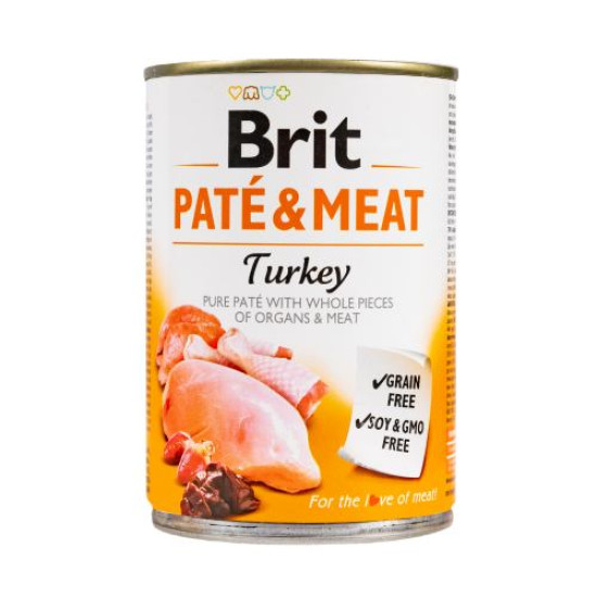 Влажный корм для собак Brit Pate & Meat Turkey 400 г (курица и индейка)