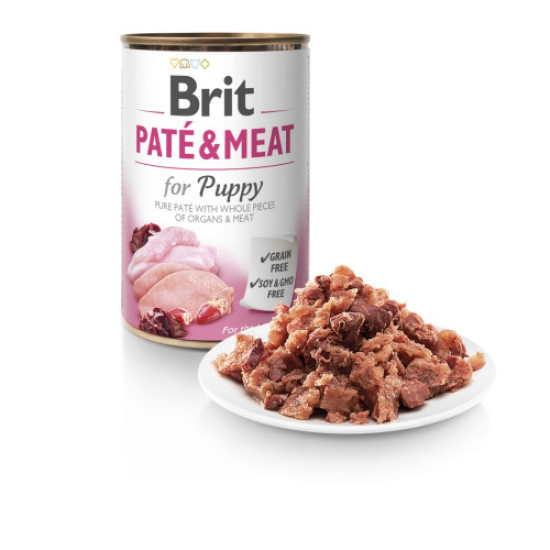 Влажный корм для щенков Brit Pate & Meat Chicken 400 г (курица и индейка)