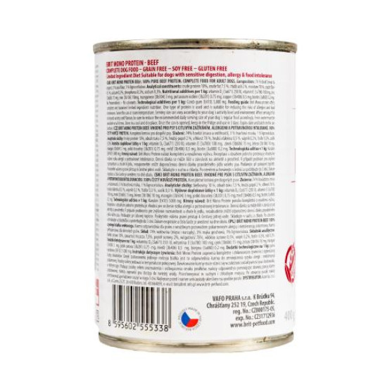 Влажный корм для собак Brit Mono Protein Beef 400 г (говядина)