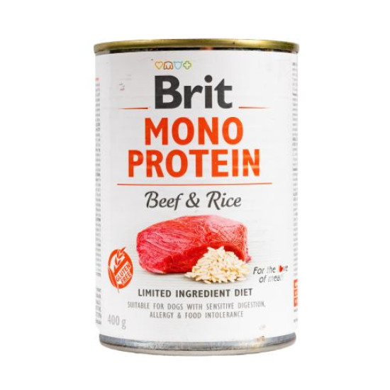 Влажный корм для собак Brit Mono Protein Beef & Rice 400 г (говядина и рис) Влажный корм для собак Brit Mono Protein Beef & Rice 400 г (говядина и рис)