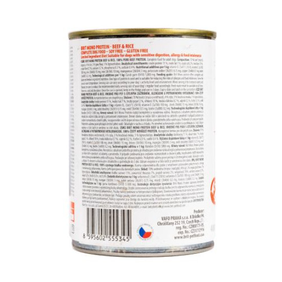 Влажный корм для собак Brit Mono Protein Beef & Rice 400 г (говядина и рис) Влажный корм для собак Brit Mono Protein Beef & Rice 400 г (говядина и рис)