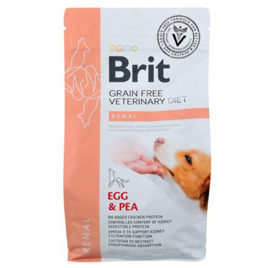 Сухой корм для собак, при заболеваниях почек Brit GF Veterinary Diet Dog Renal 2 кг (яйцо) Сухой корм для собак, при заболеваниях почек Brit GF Veterinary Diet Dog Renal 2 кг (яйцо)