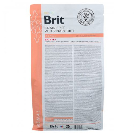 Сухой корм для собак, при заболеваниях почек Brit GF Veterinary Diet Dog Renal 2 кг (яйцо) Сухой корм для собак, при заболеваниях почек Brit GF Veterinary Diet Dog Renal 2 кг (яйцо)