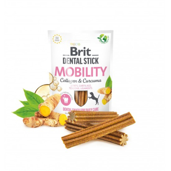 Ласощі для собак Brit Dental Stick Mobility 251 г 7 шт - колаген та куркума Ласощі для собак Brit Dental Stick Mobility 251 г 7 шт - колаген та куркума
