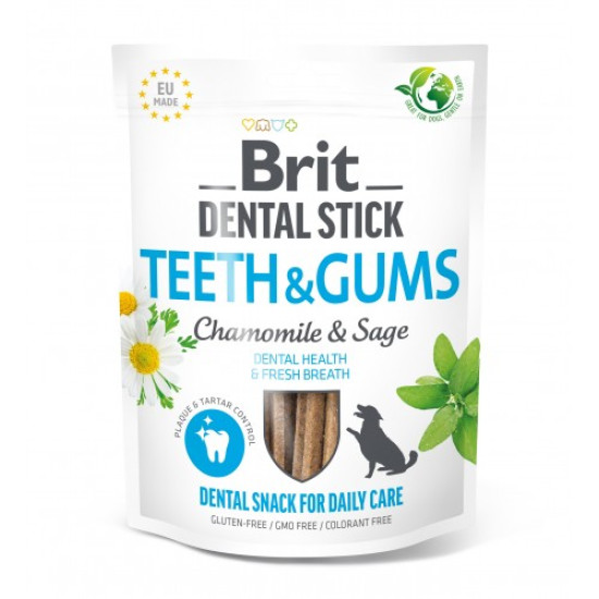Ласощі для собак Brit Dental Stick Teeth & Gums 251 г 7 шт - ромашка і шавлія Ласощі для собак Brit Dental Stick Teeth & Gums 251 г 7 шт - ромашка і шавлія