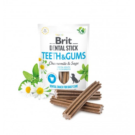 Ласощі для собак Brit Dental Stick Teeth & Gums 251 г 7 шт - ромашка і шавлія Ласощі для собак Brit Dental Stick Teeth & Gums 251 г 7 шт - ромашка і шавлія