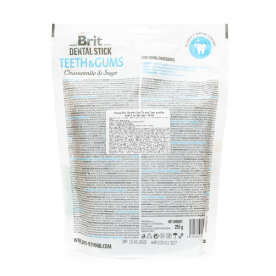 Ласощі для собак Brit Dental Stick Teeth & Gums 251 г 7 шт - ромашка і шавлія Ласощі для собак Brit Dental Stick Teeth & Gums 251 г 7 шт - ромашка і шавлія