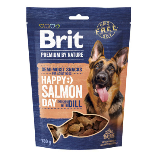 Ласощі для cобак Brit Premium Semi-moist Snacks 180 г - лосось та кріп Ласощі для cобак Brit Premium Semi-moist Snacks 180 г - лосось та кріп