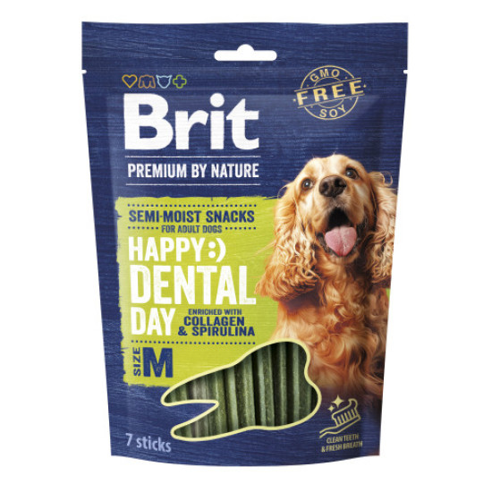 Ласощі для cобак Brit Premium Dental Snacks M 180 г - колаген та спірулін