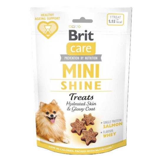 Ласощі Brit Care Mini Treats Shine д/собак малих порід д/блискучої шерсті лосось 50 г
