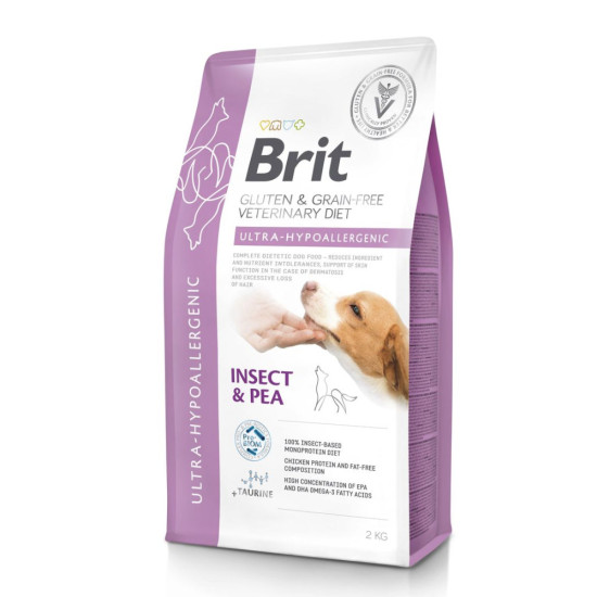 Корм сухий Brit VetDiet Dog Ultra-hypoallergenic для собак при проблемах з травленням з комахами 2 кг